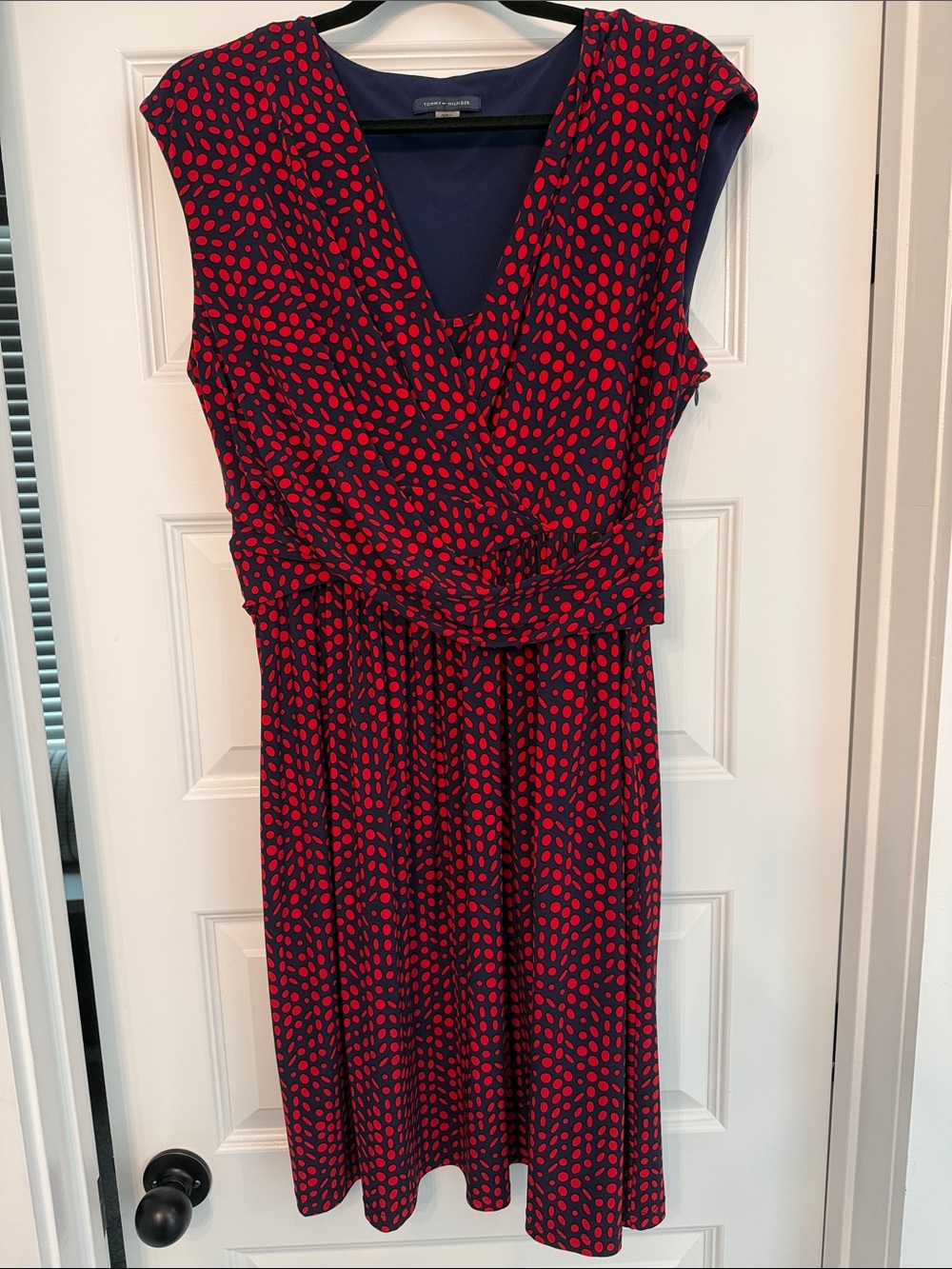 Tommy Hilfiger Navy Dress with Red Dot Print